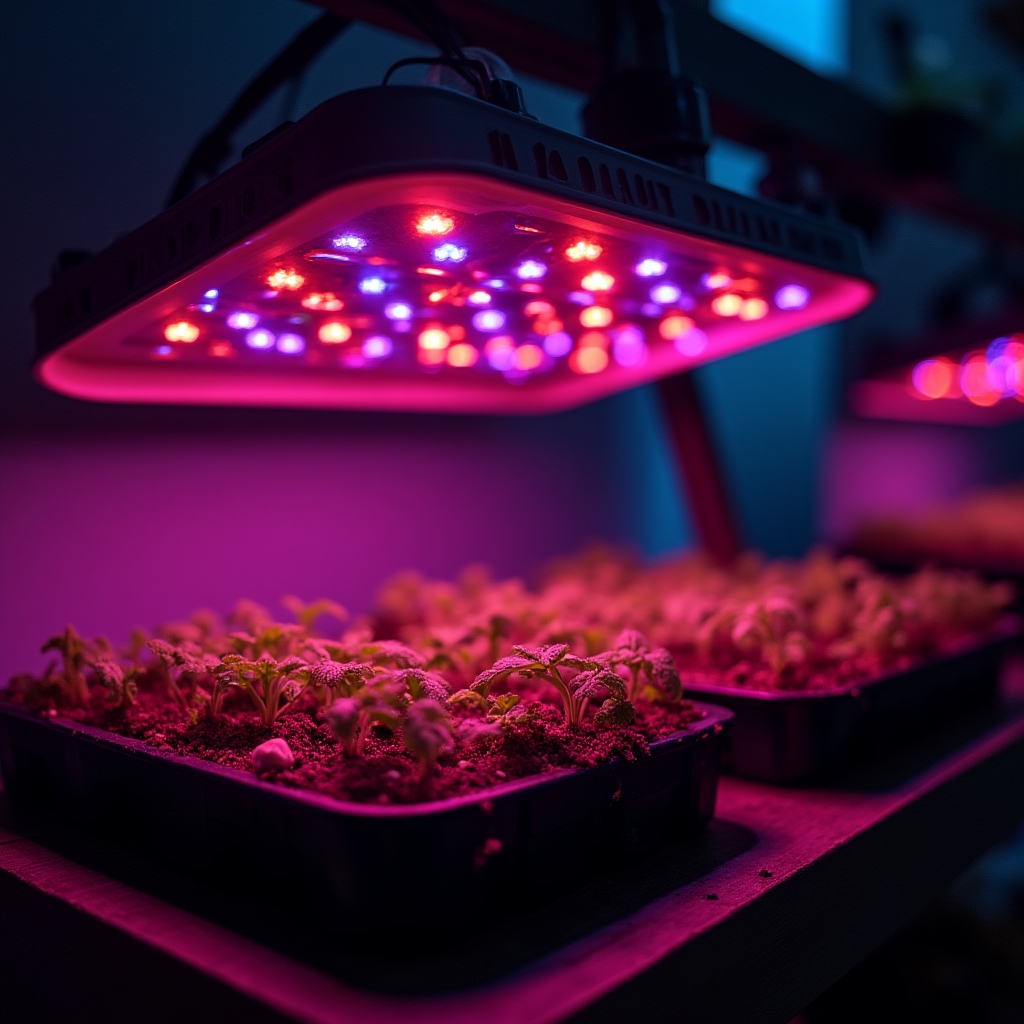 LED osvětlení různých spekter pro pěstební účely