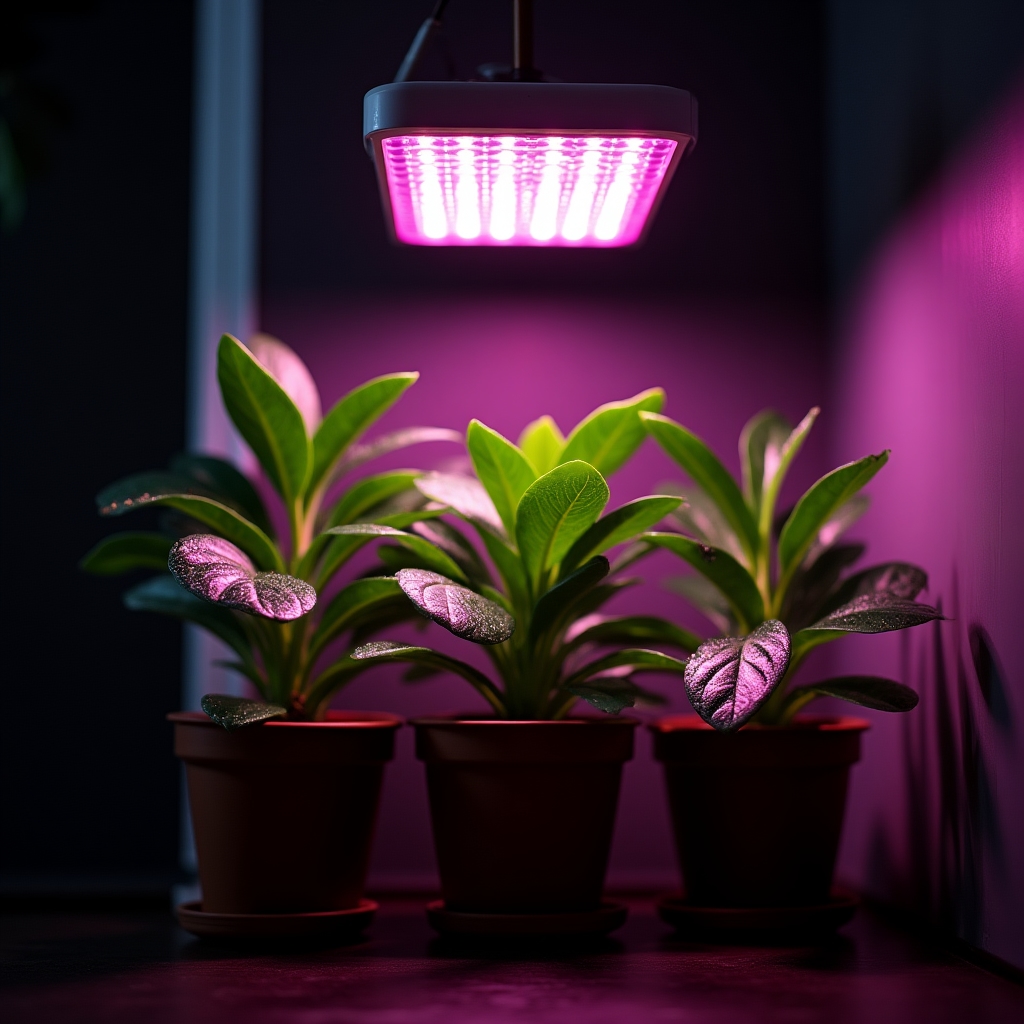 Detail LED osvětlení pro pěstování rostlin bez oken